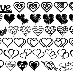 Archivos Hearts and Love Signs-DXF y corte SVG listos para máquinas cnc, corte por láser y plasma
