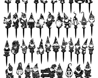 Gnome Garten Stakes-DXF Dateien und SVG-Schnitt bereit für cnc-Maschinen, Laser- undPlasmaschneiden