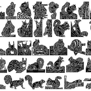 Fichiers American Red Squirrels-DXF et SVG, prêts pour les machines à commande numérique, la découpe laser et la découpe plasma