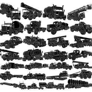 Oilfield Trucks-DXF files and SVG cut ready for cnc machines, laser cutting and plasma cutting