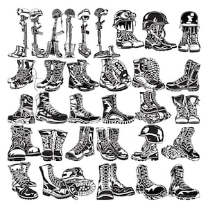 Military Combat Boots-DXF files and SVG cut ready for cnc machines, laser cutting and plasma cutting
