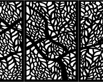 5 Panels Custom Privacy Screens Ornaments DXF files cut ready for cnc machines, laser cutting and plasma cutting