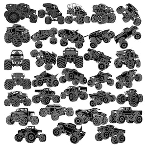 Monster Jam Trucks-File DXF e SVG tagliati pronti per macchine CNC, taglio laser e taglio al plasma
