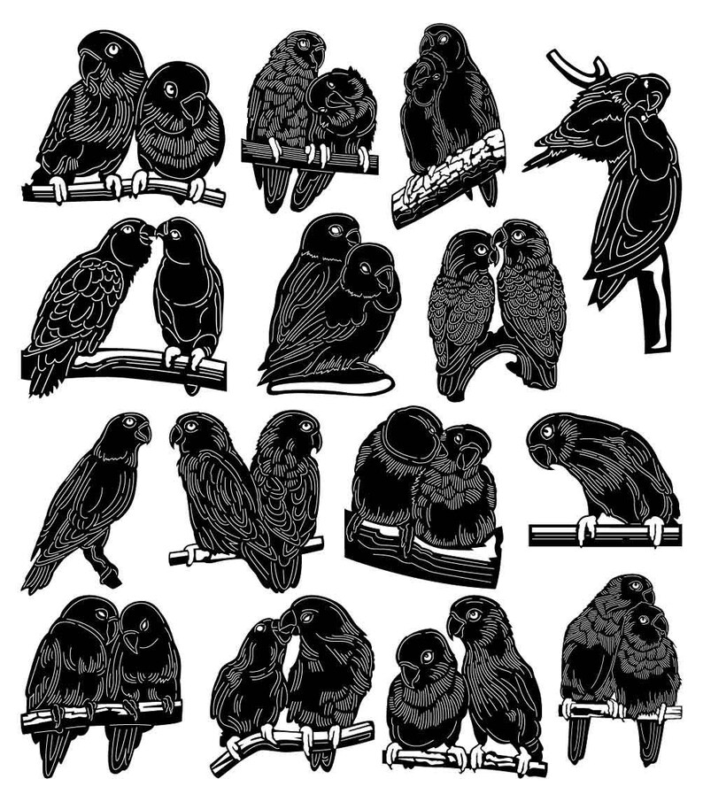 Love Birds-dxf Files Cut Ready for Cnc Machines, Laser Cutting and ...