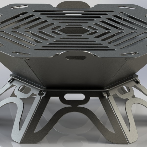 Fire Pit Hexagon Collapsible Portable Plain-No Welding needed-DXF files cut ready for cnc machines, laser cutting and plasma cutting