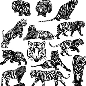 Bengal Tigers-DXF files and SVG cut ready for cnc machines, laser cutting and plasma cutting