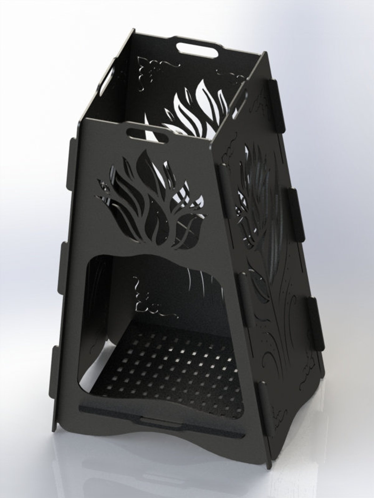 Fire Pit Vertical Collapsible Portable Flowerdxf Files Cut Ready for