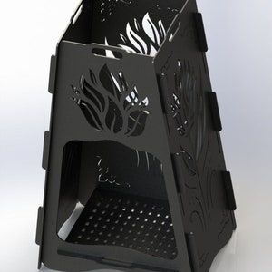 Feuer Grube Vertikale zusammenklappbare Tragbar Blumen-DXF-Dateien schneiden bereit für cnc-Maschinen, Laser-schneiden undPlasmaschneiden,