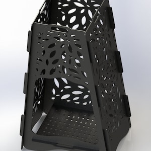 Pozzo del fuoco verticale pieghevole portatile decorativo Foglie-file DXF tagliati pronti per macchine CNC, taglio laser e taglio al plasma,