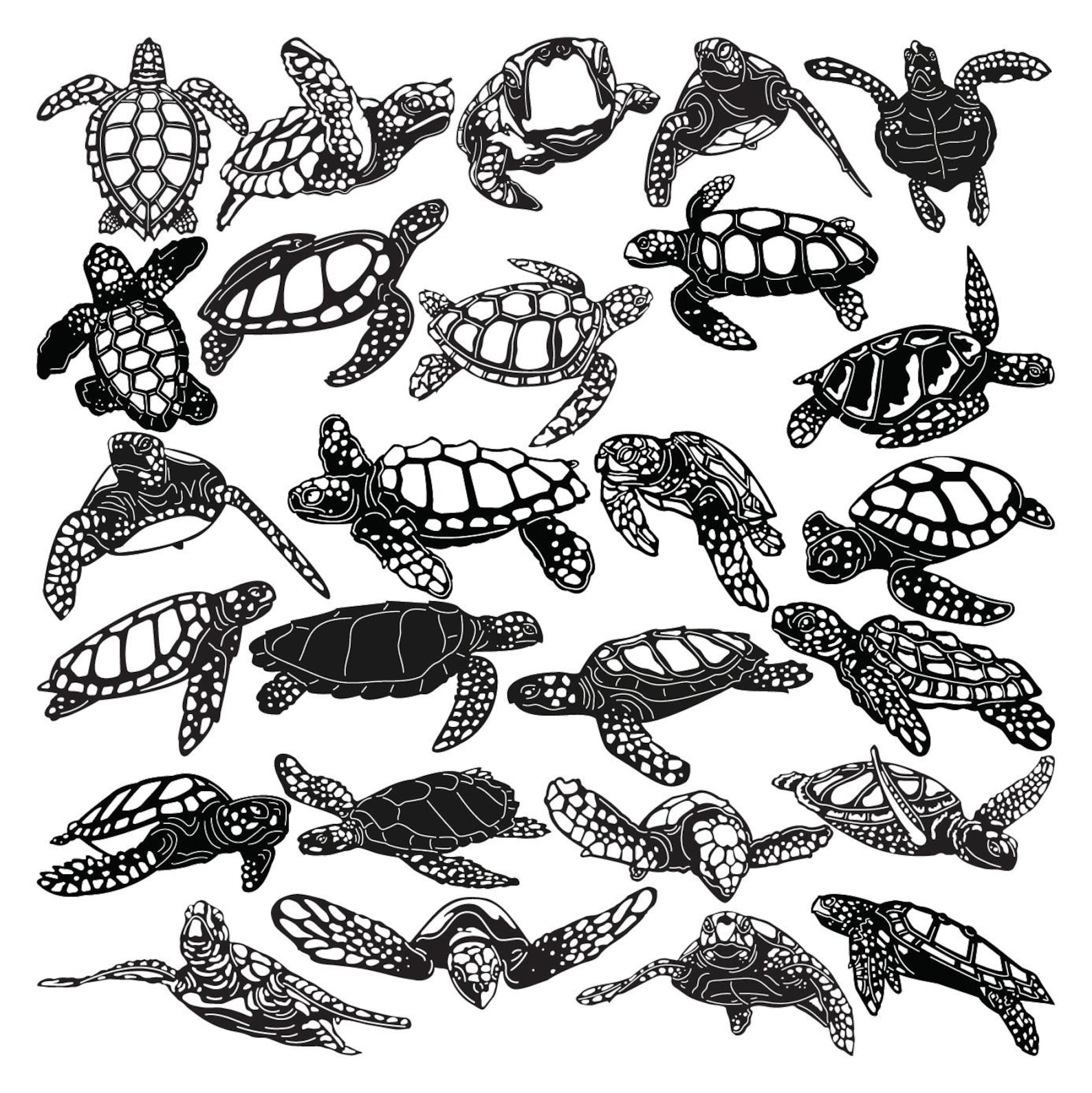 Snapper Turtle Dxf Loggerhead Sea Turtle DXF File: CNC Laser Cut Metal Art - Etsy