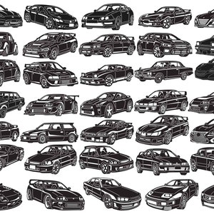 JDM Cars-DXF files and SVG cut ready for cnc machines, laser cutting and plasma cutting