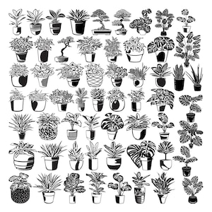 Planten en potten-DXF-bestanden en SVG gesneden klaar voor cnc-machines, lasersnijden en plasmasnijden