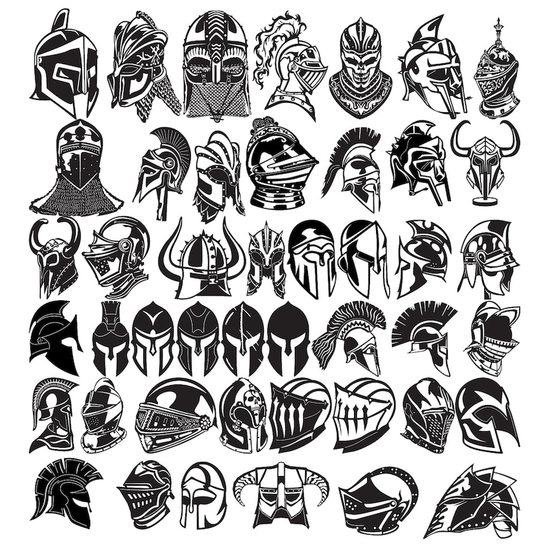 Knight Armor Helmetdxf Files and SVG Cut Ready for Cnc Machines, Laser