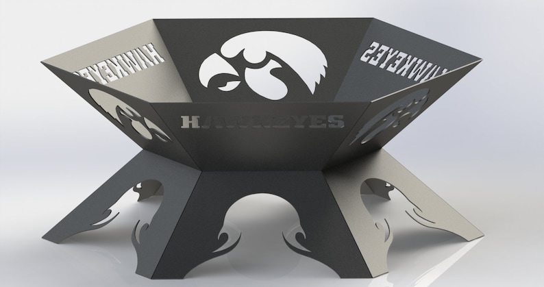 Fire Pit Hexagon Iowa Hawkeyes Logo Dxf Files Cut Ready For Etsy