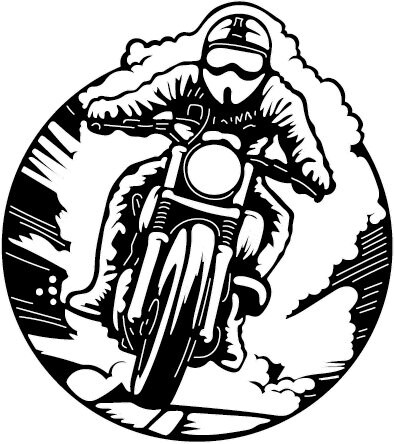 Motorcycle and Chopper Raider Scene DXF SVG Files-Laser and Plasma Cut Clipboard Files-CNC Rrouter Files for Wood-Metal Wall and Garden Art