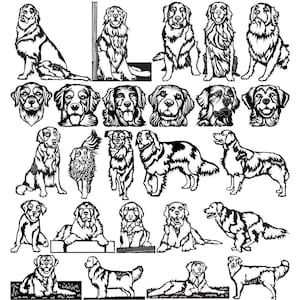 Golden Retriever Hunde-DXF-Dateien und SVG-schnitt bereit für cnc-Maschinen, Laser-schneiden undPlasmaschneiden
