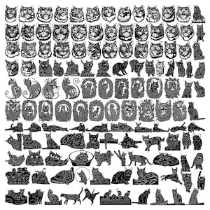 Cats and Kittens Cute-Arquivos DXF e corte SVG prontos para máquinas cnc, corte a laser e corte a plasma