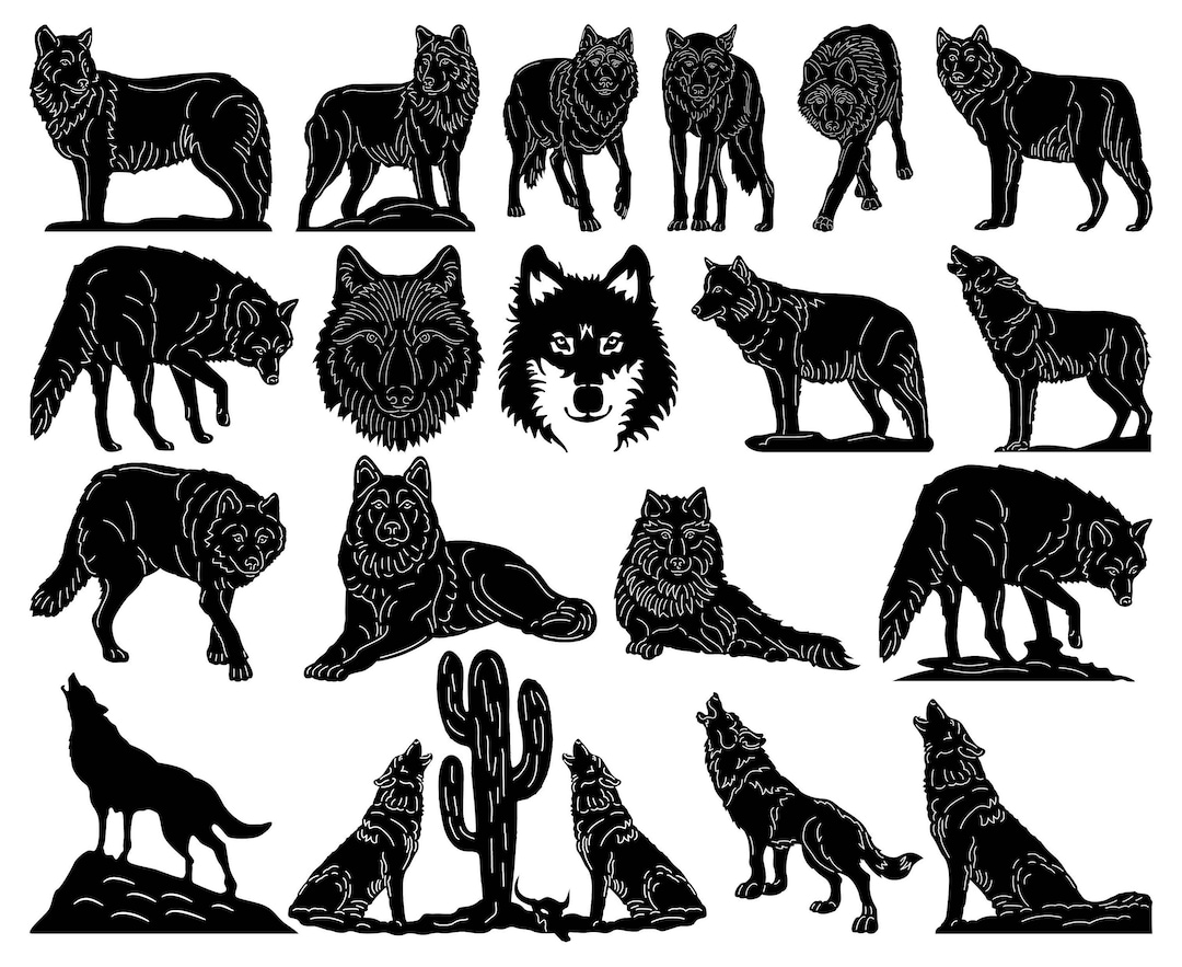 Wild Wolves-dxf Files and SVG Cut Ready for Cnc Machines - Etsy