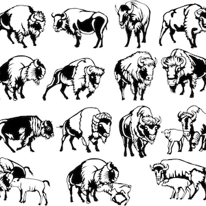 American Bisons-DXF files and SVG cut ready for cnc machines, laser cutting and plasma cutting