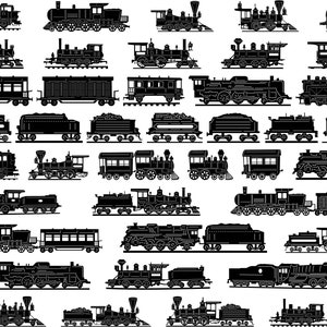 Antique Steam Locomotive Trains and Carts-DXF files and SVG cut ready for cnc machines, laser cutting and plasma cutting