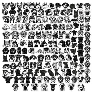 Dog Faces Drawings-DXF files and SVG cut ready for cnc machines, laser cutting and plasma cutting