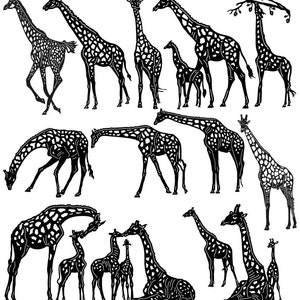 Afrikanische Giraffe-DXF Dateien und SVG-schnitt bereit für cnc-Maschinen, Laser-schneiden undPlasmaschneiden
