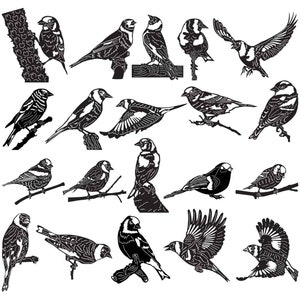 American and European Goldfinch Bird-DXF files and SVG cut ready for cnc machines, laser cutting and plasma cutting
