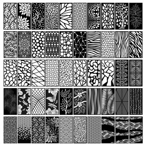 Abstract en bloemen decoratief privacyscherm Panelen Deuren of hekwerk-DXF-bestanden en SVG-gesneden, klaar voor cnc-machines, laser- en plasmasnijden