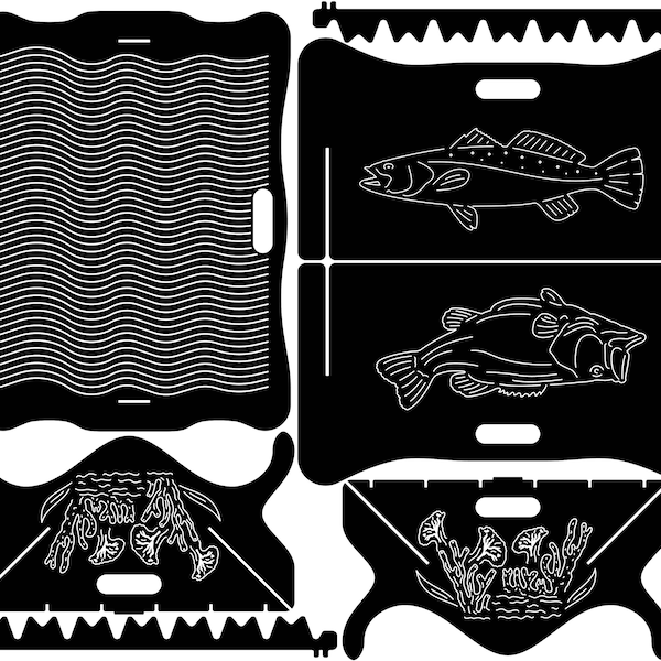 Fire Pit Inklapbare draagbare forel- en basvissen - Geen lassen nodig - DXF-bestanden klaar voor cnc-machines, lasersnijden en plasmasnijden