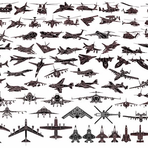 Military Aircraft-DXF files and SVG cut ready for cnc machines, laser cutting and plasma cutting