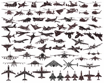 Military Aircraft-DXF files and SVG cut ready for cnc machines, laser cutting and plasma cutting