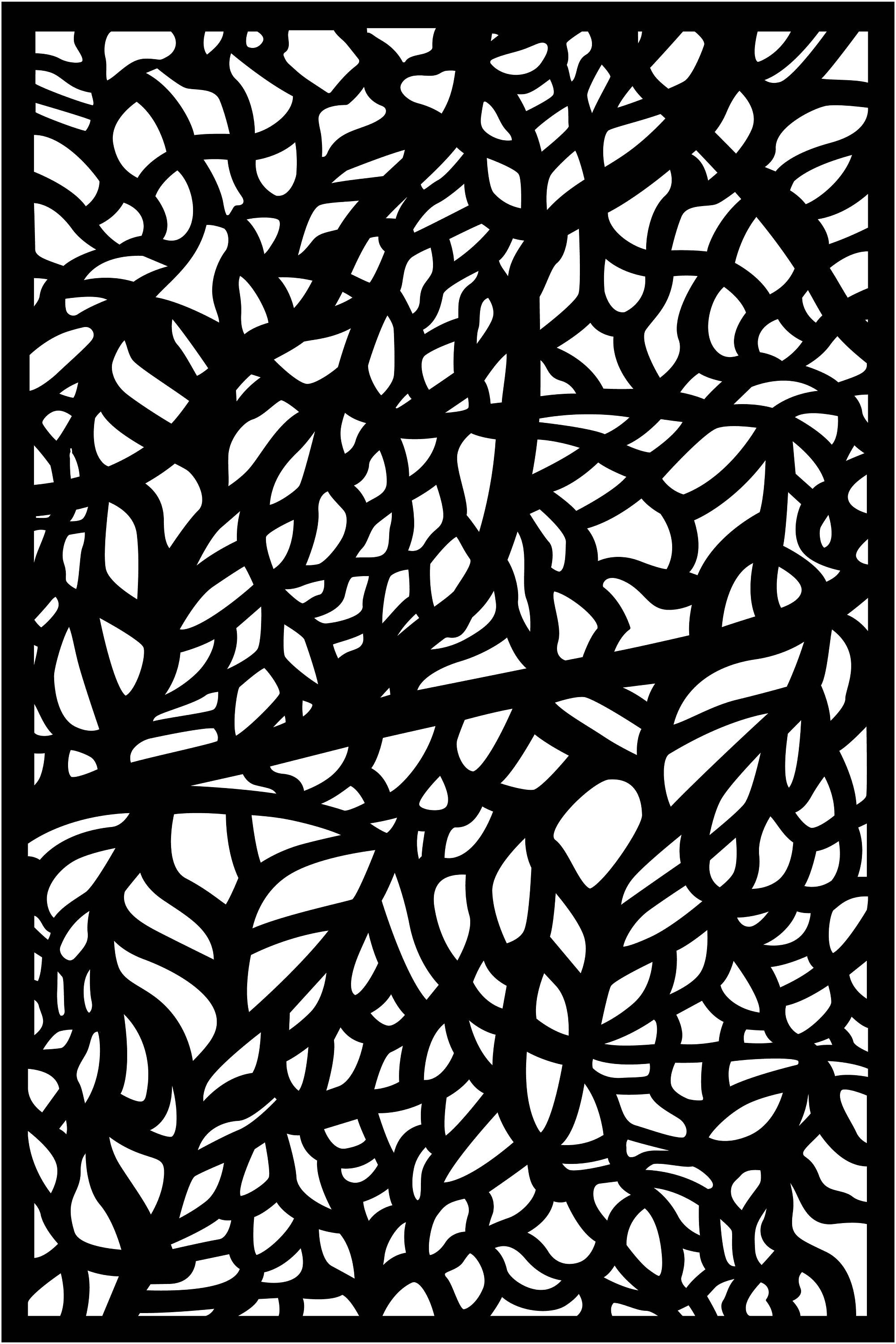 5 Panels Tree Privacy Screen Ornaments: CNC Laser Cut Files (DXF & SVG ...
