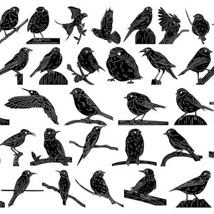 Kleine vogels-DXF-bestanden en SVG gesneden klaar voor cnc-machines, lasersnijden en plasmasnijden
