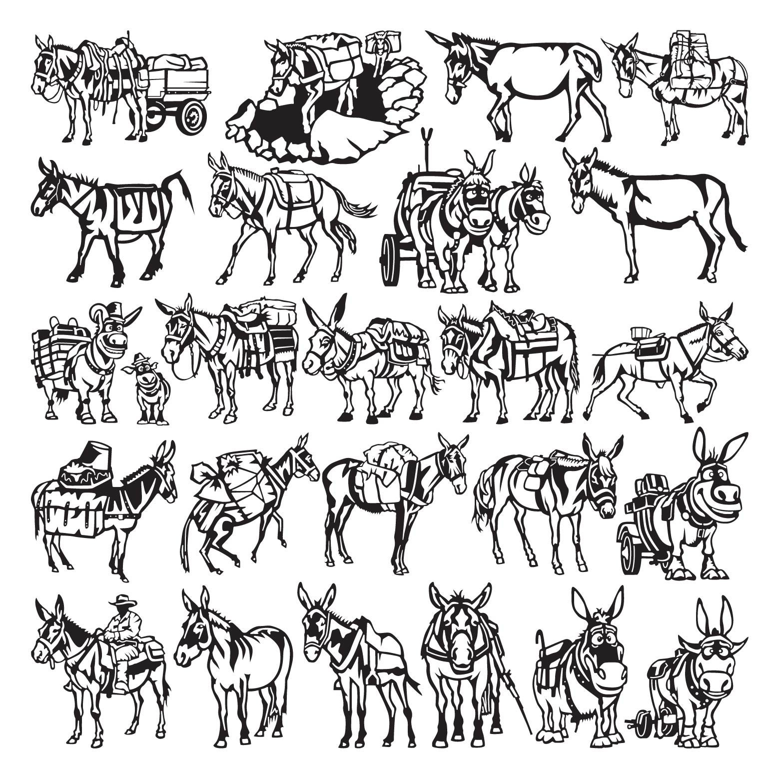 Wild Mule-DXF files and SVG cut ready for cnc machines, laser cutting and plasma cutting