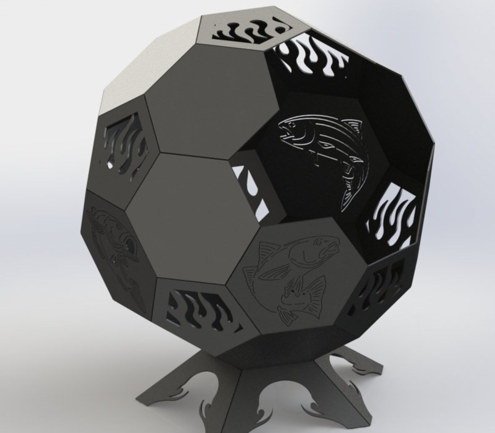 Fire Pit Ball Fishesdxf Files Cut Ready for Cnc Machines Etsy