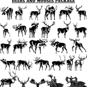 Deers and Mooses-DXF files and SVG cut ready for cnc machines, laser cutting and plasma cutting