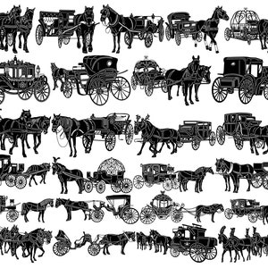 File Coach Horse and Carriage-DXF e SVG tagliati pronti per macchine cnc, taglio laser e taglio al plasma