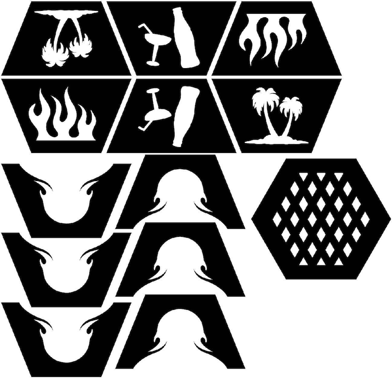 Костровая чаша чертежи dxf скачать Fire Pit Hexagon Trees and Juice Bottles-DXF files cut ready Etsy