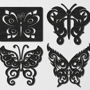 Archivos Butterfly Ornaments Decor-DXF cortados listos para máquinas cnc, corte por láser y corte por plasma