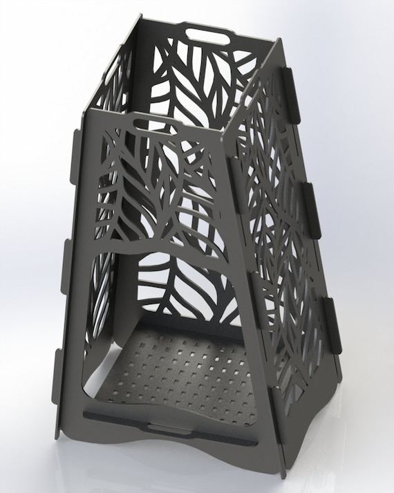 葉っぱのファイヤーピット DXF ファイル: CNC レーザーカット準備完了 