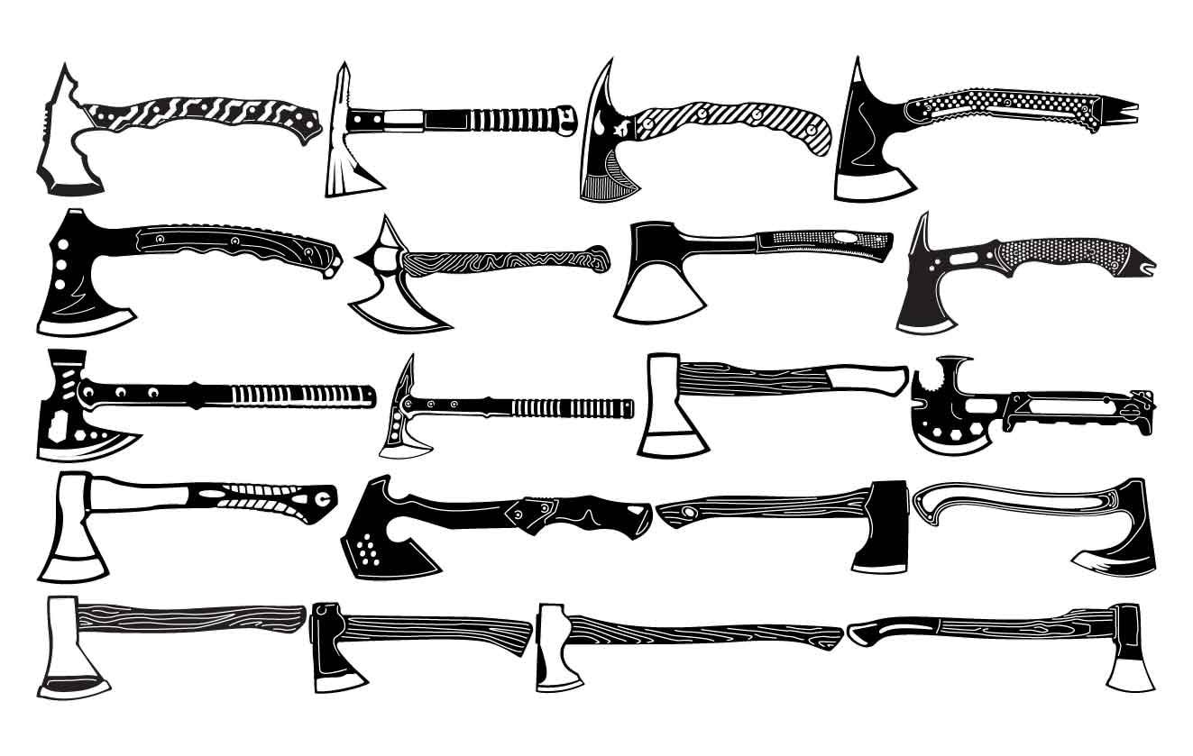 Axe Toolsdxf Files and SVG Cut Ready for Cnc Machines, Laser Cutting