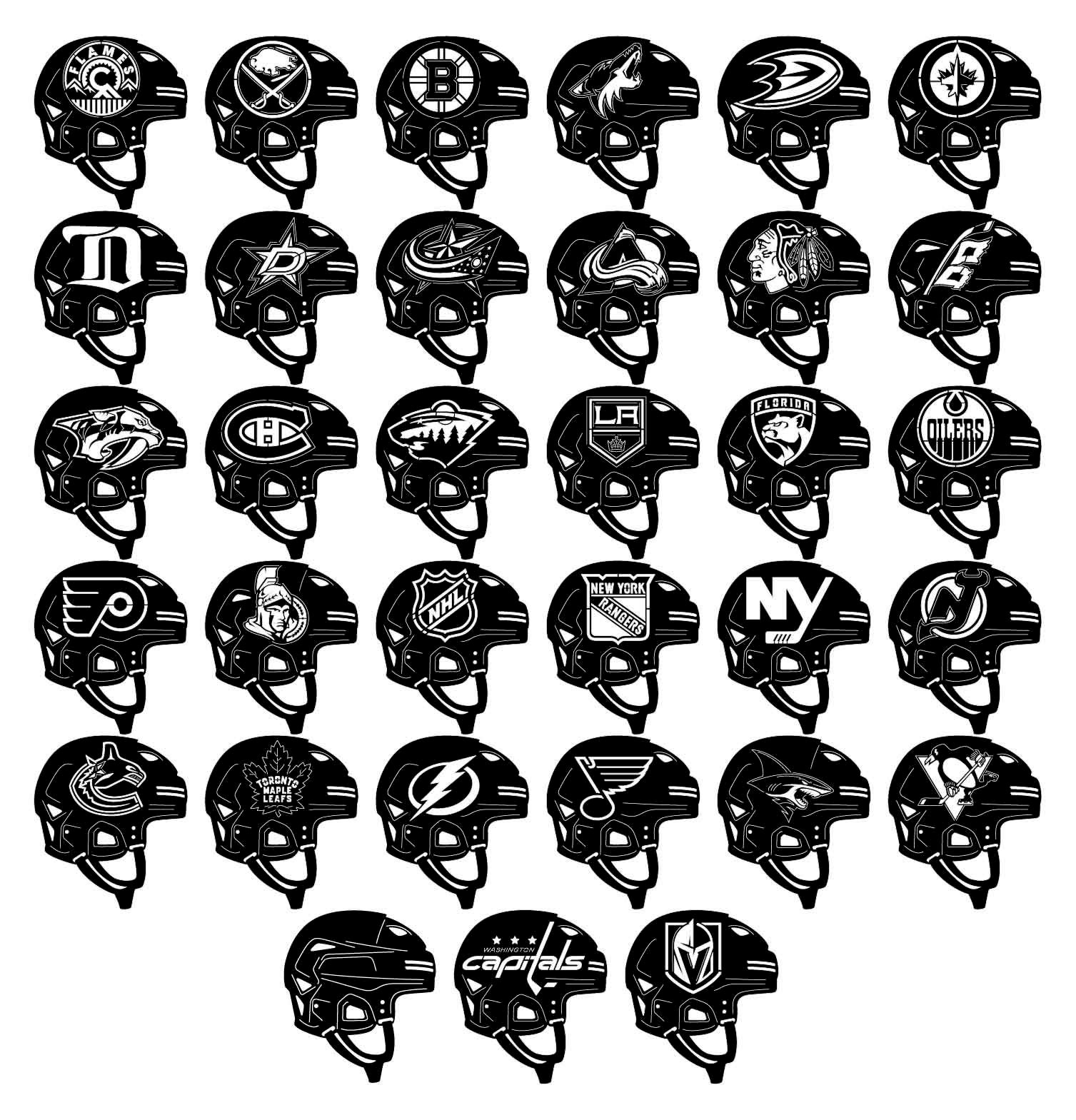 American NHL Teams Logos HelmetsDXF files and SVG cut ready Etsy