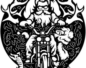 Motorcycle and Chopper Raider Scene DXF SVG Files-Laser and Plasma Cut Clipboard Files-CNC Rrouter Files for Wood-Metal Wall and Garden Art