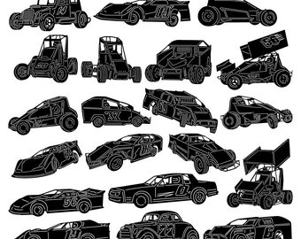 Dirt Race Car DXF SVG Files: CNC Laser Plasma Cut Ready