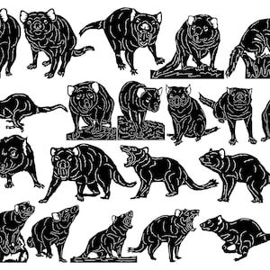 Archivos Australian Tasmanian Devil-DXF y corte SVG listos para máquinas cnc, corte por láser y corte por plasma