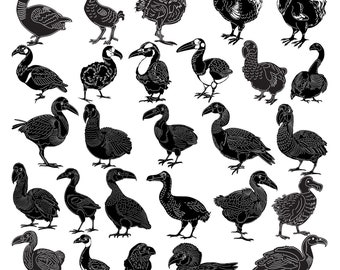 DODO Birds-DXF files and SVG cut ready for cnc machines, laser cutting and plasma cutting