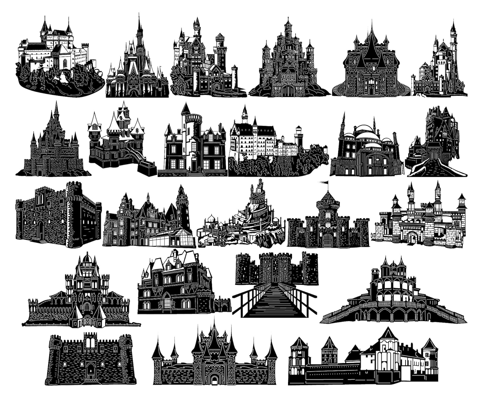 Medieval Castle DXF SVG Files: CNC Laser Plasma Cut Ready - Etsy UK