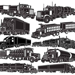 Doppel Anhänger LKW-DXF-Dateien und SVG-Schnitt bereit für cnc-Maschinen, Laser-schneiden undPlasmaschneiden