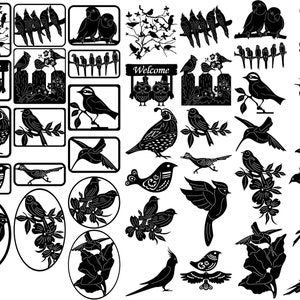 Birds Show Home Wall Decor Inserts-file DXF e SVG tagliati pronti per macchine cnc, taglio laser e taglio al plasma