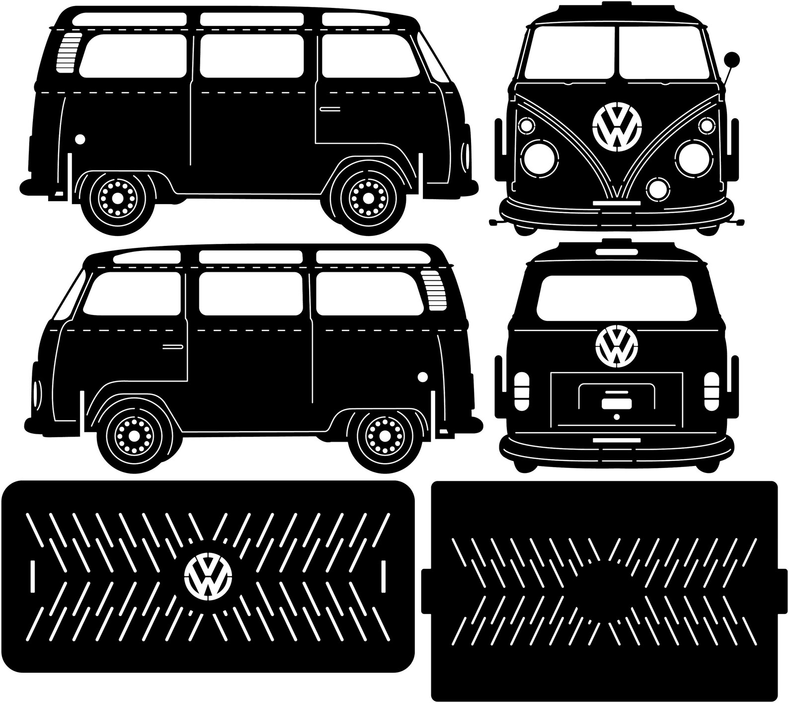 Fire Pit Collapsible VW Kombi VanNo Welding neededDXF files Etsy